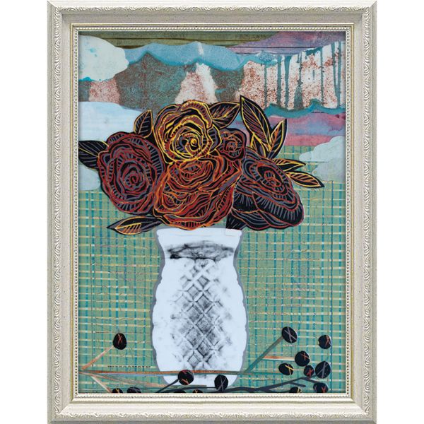 ユーパワー チャンドラ・ボッグス Gel加工 アートフレーム 「ロマンス ブーケ」