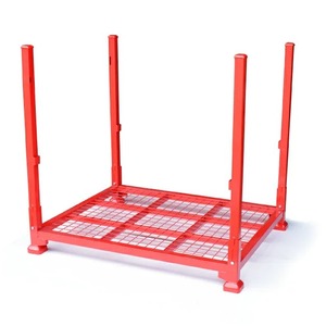 業務用ラック パレット 幅1360×奥行き1115×高さ1300 積み重ね式 折りたたみ スチール製 移動棚 フォークリフト