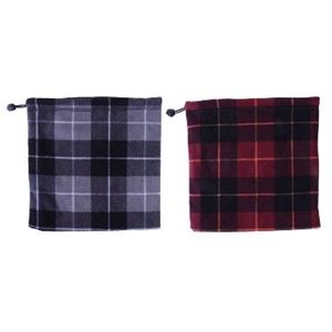 フリース ネックウォーマー 【チェック柄 2色アソート×10枚セット】 約28cm×28cm ポリエステル 6450 〔防寒用品 寒さ対策〕【代引不可】