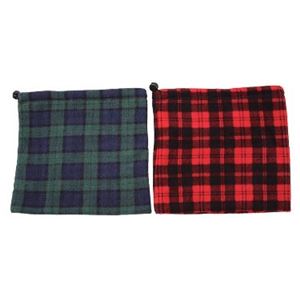 フリース ネックウォーマー 【チェック柄 2色アソート×10枚セット】 約28cm×28cm ポリエステル 9417 〔防寒用品 寒さ対策〕【代引不可】