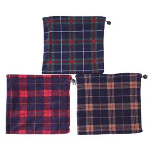 フリース ネックウォーマー 【チェック柄 3色アソート×10枚セット】 約28cm×28cm ポリエステル 2415 〔防寒用品 寒さ対策〕【代引不可】