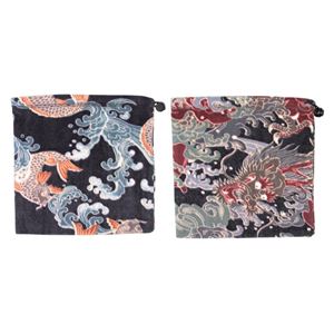 フリース ネックウォーマー 【和柄 2色アソート×10枚セット】 約28cm×28cm ポリエステル 4473 〔防寒用品 寒さ対策〕【代引不可】