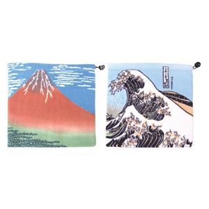 フリース ネックウォーマー 【和柄 2色アソート×10枚セット】 約28cm×28cm ポリエステル 4475 〔防寒用品 寒さ対策〕【代引不可】