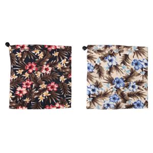 フリース ネックウォーマー 【フラワー柄 2色アソート×10枚セット】 約28cm×28cm ポリエステル 3414 〔防寒用品 寒さ対策〕【代引不可】