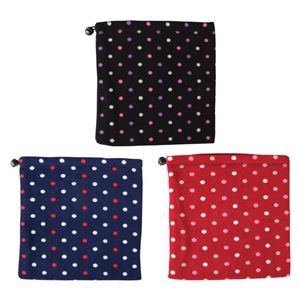 フリース ネックウォーマー 【水玉柄 3色アソート×10枚セット】 約28cm×28cm ポリエステル 3416 〔防寒用品 寒さ対策〕【代引不可】