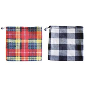 フリース ネックウォーマー 【チェック柄 2色アソート×10枚セット】 約28cm×28cm ポリエステル 9446 〔防寒用品 寒さ対策〕【代引不可】