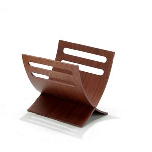 木目調 マガジンラック/雑誌収納 【ダークブラウン】 幅29.5cm×奥行28cm×高さ26.5cm 表面：オーク材使用 シンプル【代引不可】