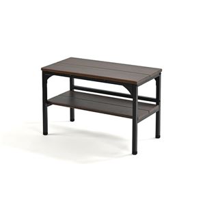 玄関ベンチ 幅約60cm 棚付き ダークブラウン スチール アジャスター付き 棚付き 収納家具 インテリア家具 玄関収納 組立品