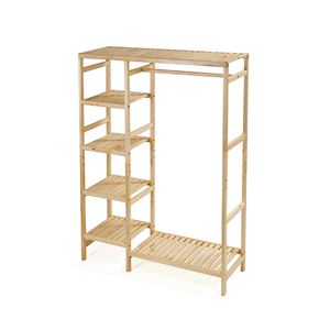 ハンガーラック 衣類収納 約幅96.5cm ナチュラル 木製 ハンガーマルチラック 収納家具 インテリア家具 寝室家具 組立品