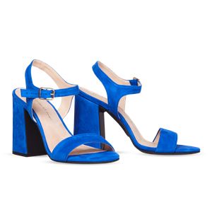 ヒール付け替え可能サンダル/婦人靴 【Bluette/Super Block 10cm ブルー サイズ：41(28cm相当)】 Mime et moi ミミ・エ・モイ - 拡大画像