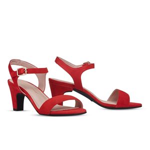 ヒール付け替え可能サンダル/婦人靴 【Poppy Red/Block 7cm レッド系 サイズ：38(25cm相当)】 Mime et moi ミミ・エ・モイ - 拡大画像