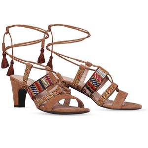 ヒール付け替え可能サンダル/婦人靴 【Indie Brown/Block 7cm ブラウン系 サイズ：40(27cm相当)】 Mime et moi ミミ・エ・モイ - 拡大画像