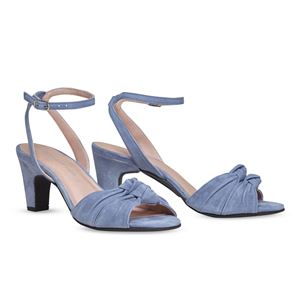 ヒール付け替え可能サンダル/婦人靴 【Denim Twirl/Block 7cm ブルー系 サイズ：38(25cm相当)】 Mime et moi ミミ・エ・モイ - 拡大画像