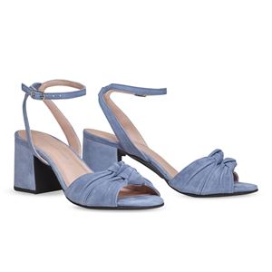 ヒール付け替え可能サンダル/婦人靴 【Denim Twirl/Super Block 7cm ブルー系 38(25cm相当)】 Mime et moi ミミ・エ・モイ - 拡大画像