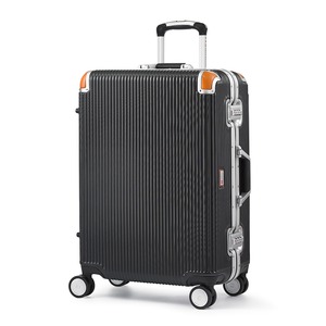 軽量 スーツケース/旅行カバン 【34L ブラック】 1～3泊用 ポリカーボネード TSAロック 4輪ダブルキャスター スイスミリタリー【代引不可】