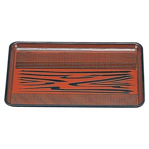 尺5 戦国長手盆/トレー 【漆木目】 455mm×317mm×28mm 日本製 〔和食 レストラン 店舗 お店〕【代引不可】