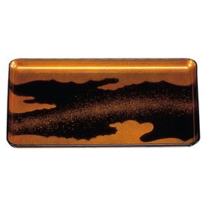 尺1 戦国長手盆/トレー 【雲梨地】 329mm×238mm×20mm 日本製 〔和食 レストラン 店舗 お店〕【代引不可】