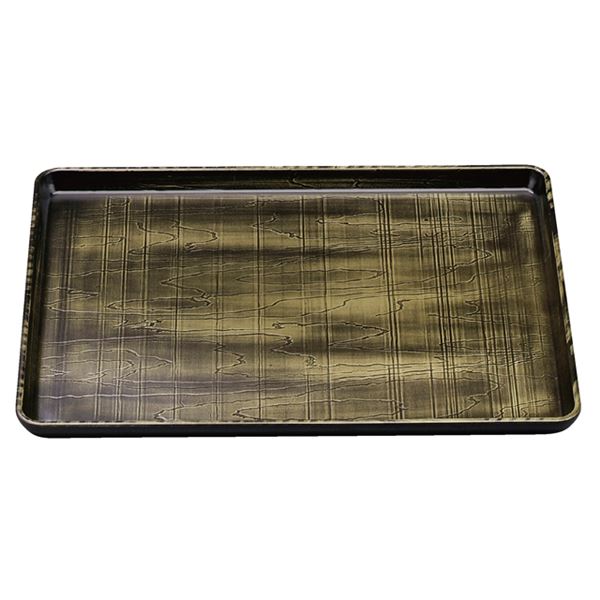 尺3 荒彫奥広盆/トレー 【よもぎ塗SL】 392mm×307mm×22mm 日本製 〔和食 レストラン 居酒屋 店舗 お店〕【代引不可】