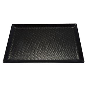 尺5 利休アジロ盆/トレー 【黒SL】 450mm×331mm×21mm 日本製 〔和食 レストラン 居酒屋 店舗 お店〕【代引不可】