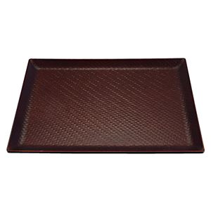 尺4 利休アジロ盆/トレー 【すす竹普賢SL】 420mm×310mm×21mm 日本製 〔和食 レストラン 居酒屋 店舗 お店〕【代引不可】