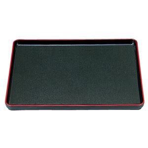 尺1 大寿布目盆/トレー 【黒天朱SL】 335mm×260mm×22mm 日本製 〔和食 レストラン 居酒屋 店舗 お店〕【代引不可】