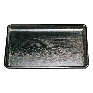 尺4 ケヤキ会席盆/トレー 【黒】 425mm×305mm×20mm 日本製 〔和食 レストラン 居酒屋 店舗 お店〕【代引不可】