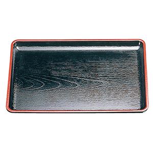 新尺2 ケヤキ会席盆/トレー 【黒天朱】 370mm×290mm×18mm 日本製 〔和食 レストラン 居酒屋 店舗 お店〕【代引不可】