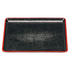 尺4 桐木目会席盆/トレー 【黒天朱】 437mm×342mm×16mm 日本製 〔和食 レストラン 居酒屋 店舗 お店〕【代引不可】