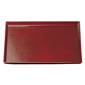 尺3 長角布目盆/トレー 【溜】 390×278×20mm 日本製 〔和食 レストラン 居酒屋 店舗 お店〕【代引不可】