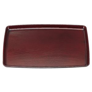 尺4 胴張木目盆/トレー 【溜】 432×328×25mm 日本製 〔和食 レストラン 居酒屋 店舗 お店〕【代引不可】