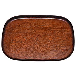 尺2 大寿木目小判盆/トレー 【栃天黒】 360mm×270mm×23mm 日本製 〔和食 レストラン 居酒屋 店舗 お店〕【代引不可】