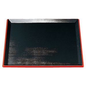 尺3 利休角盆/トレー 【黒天朱SL】 392mm×392mm×18mm 日本製 〔和食 レストラン 居酒屋 店舗 お店〕【代引不可】