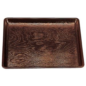 尺2 地木目角盆/トレー 【溜】 370mm×370mm×27mm 日本製 〔和食 レストラン 居酒屋 店舗 お店〕【代引不可】