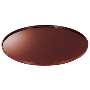 尺3 会席丸盆/トレー 【溜毘沙門天 A】 直径395×17mm 日本製 〔和食 レストラン 居酒屋 店舗 お店〕【代引不可】