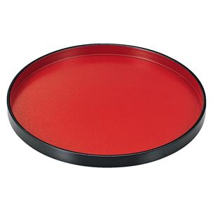 8.5 寸 丸盆/トレー 【朱天黒SL A】 直径255mm×20mm 日本製 〔和食 レストラン 居酒屋 店舗 お店〕【代引不可】