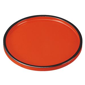 7寸 DX丸盆/トレー 【朱天黒 A】 直径215mm×20mm 日本製 〔和食 レストラン 居酒屋 店舗 お店〕【代引不可】