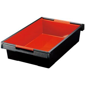 和コンテナ/和食器 【小 黒パール内朱 A】 675×433×155mm 日本製 〔和食 レストラン 居酒屋 店舗 お店〕【代引不可】