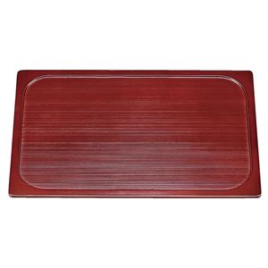 木製 内雪才型千筋盆/トレー 【溜 木】 450mm×299mm×9mm 日本製 〔和食 レストラン 居酒屋 店舗 お店〕【代引不可】