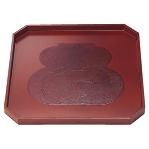 7.5寸 隅切盆/トレー 【瓢春秋根来塗 木】 226×226×16mm 木製 日本製 〔和食 レストラン 居酒屋 店舗 お店〕【代引不可】