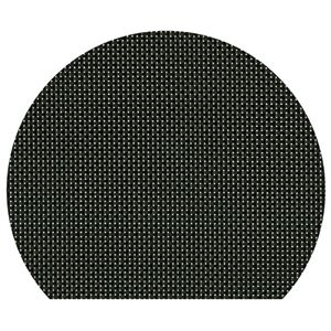 尺3 半月マット/トレー 【ブラック格子】 396mm×345mm PVC 塩ビ 〔和食 レストラン 居酒屋 店舗 お店 飲食業〕【代引不可】