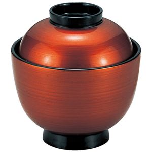 一口小吸椀/お椀 【茶金刷毛目ツバ黒 TA】 直径93×高さ100(72)mm 日本製 食洗機対応 〔和食 レストラン 店舗 お店〕【代引不可】