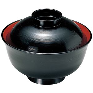 5寸 千筋丼物椀/お椀 【黒内朱 TA】 直径156×高さ120(83)mm 日本製 食洗機対応 〔和食 レストラン 店舗 お店〕【代引不可】