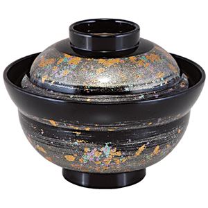 4.6寸 かがみ丼/どんぶり鉢 【銀光彩ぼかし内黒 TA】 直径140×高さ107(75)mm 日本製 食洗機対応 〔和食 レストラン 店舗〕【代引不可】