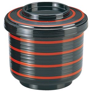 乱筋飯器/おひつ 【波紋内朱 A】 直径111×高さ101(101×88)mm 日本製 〔和食 レストラン 居酒屋 店舗 お店〕【代引不可】