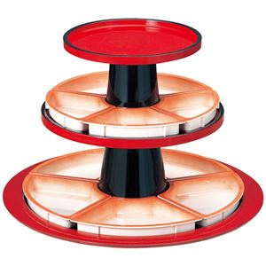 オードブルタワー3段/和食器 【オレンジぼかし仕切付 A M】 直径525×397mm 日本製 〔和食 レストラン 居酒屋 店舗〕【代引不可】