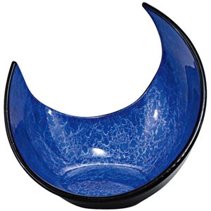 三日月盛器/和食器 【瑠璃アクア塗 A】 158×116×126mm 日本製 〔和食 レストラン 居酒屋 店舗 お店〕【代引不可】