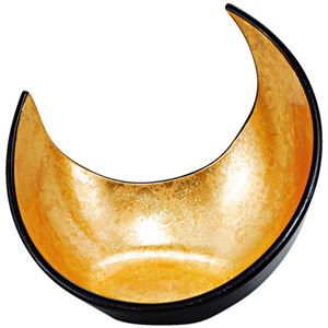 三日月盛器/和食器 【二色金箔 A】 158×116×126mm 日本製 〔和食 レストラン 居酒屋 店舗 お店〕【代引不可】