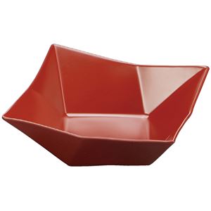 7.0寸 折紙鉢/和食器 【オール吟朱 (深) A】 210mm×200mm×76mm 日本製 〔和食 レストラン 店舗 お店〕【代引不可】