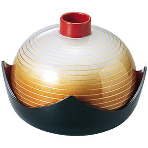 四峰盛器/和食器 【オレンジぼかし金ライン A】 直径138×113mm 日本製 〔和食 レストラン 居酒屋 店舗 お店〕【代引不可】