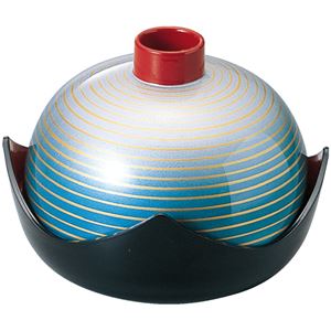 四峰盛器/和食器 【ブルーぼかし金ライン A】 直径138×113mm 日本製 〔和食 レストラン 居酒屋 店舗 お店〕【代引不可】